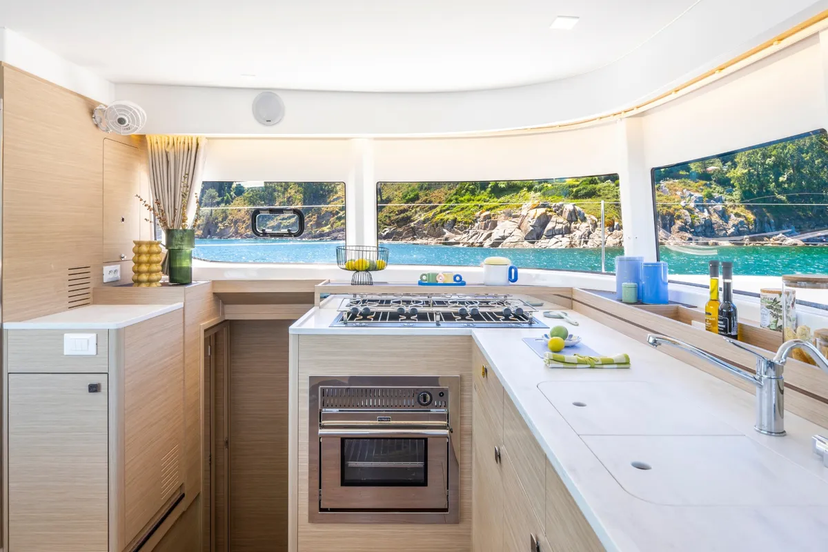 Galley of MERIANA, a Lagoon 43 catamaran at Rogoznica, Croatia
