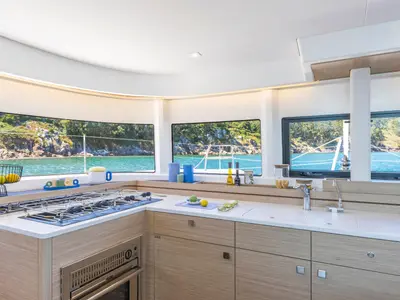 Galley of MERIANA, a Lagoon 43 catamaran at Rogoznica, Croatia
