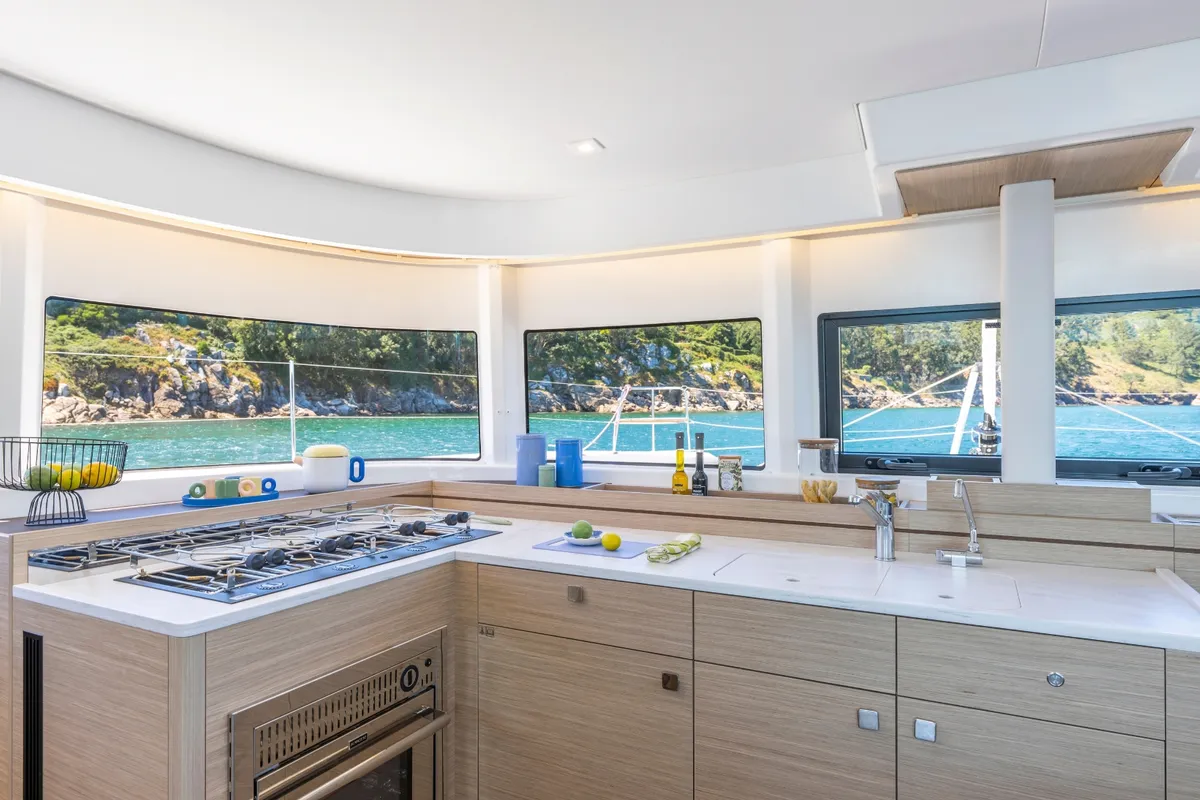 Galley of MERIANA, a Lagoon 43 catamaran at Rogoznica, Croatia