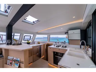 RINASCITA, a Nautitech 44 Open catamaran at es Jonquet, Spain