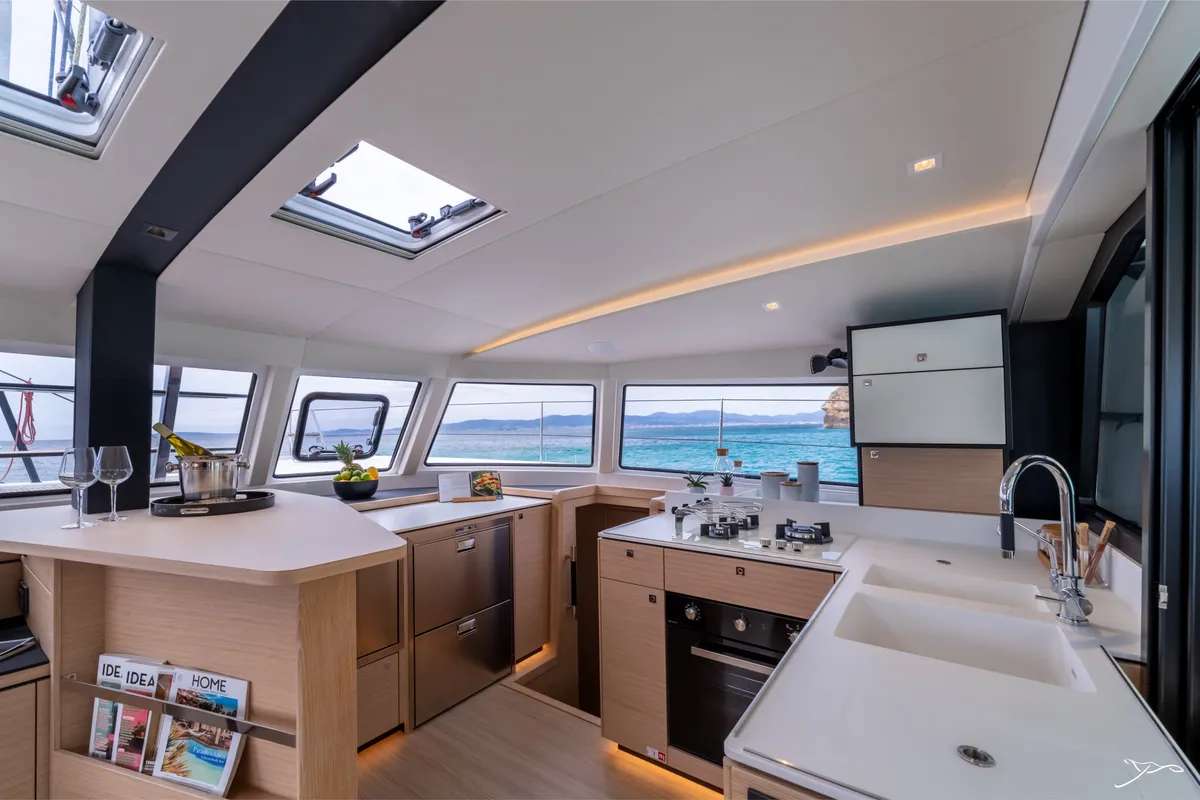 RINASCITA, a Nautitech 44 Open catamaran at es Jonquet, Spain