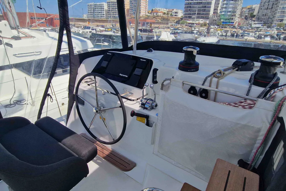 Cockpit of Hanselli, a Lagoon 42 catamaran at Alameda, United States