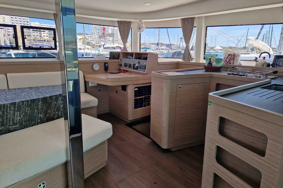 Galley of Hanselli, a Lagoon 42 catamaran at Alameda, United States