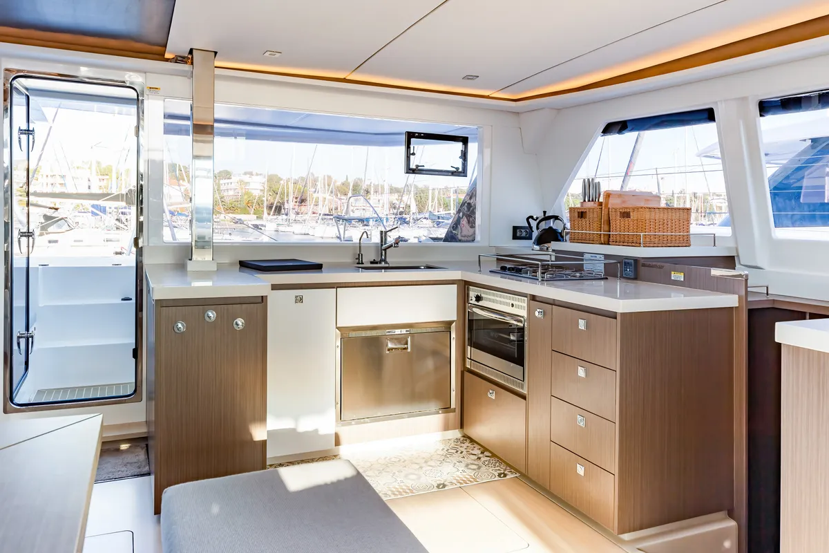 Galley of Tibouren, a Leopard 45 catamaran at Toulon, France
