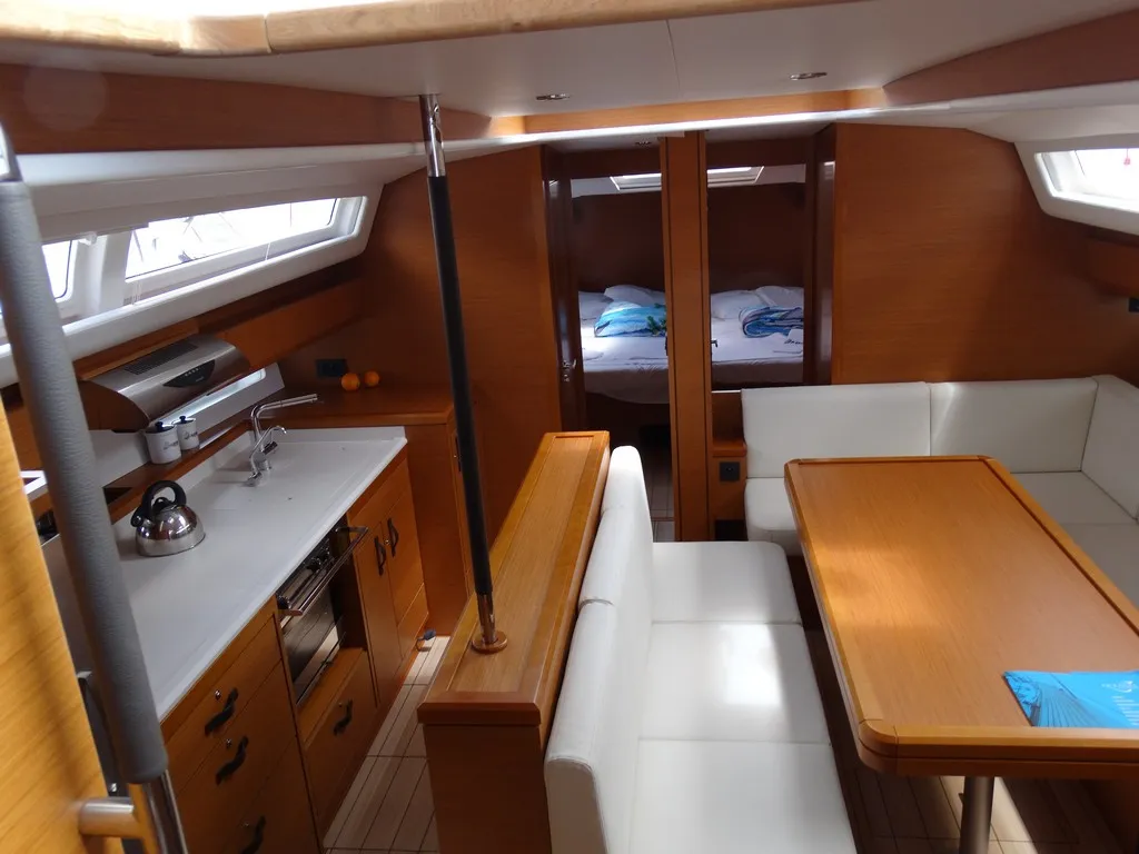 Salon of AF-J54, a Jeanneau 54 sailboat at Volos Municipality, Greece