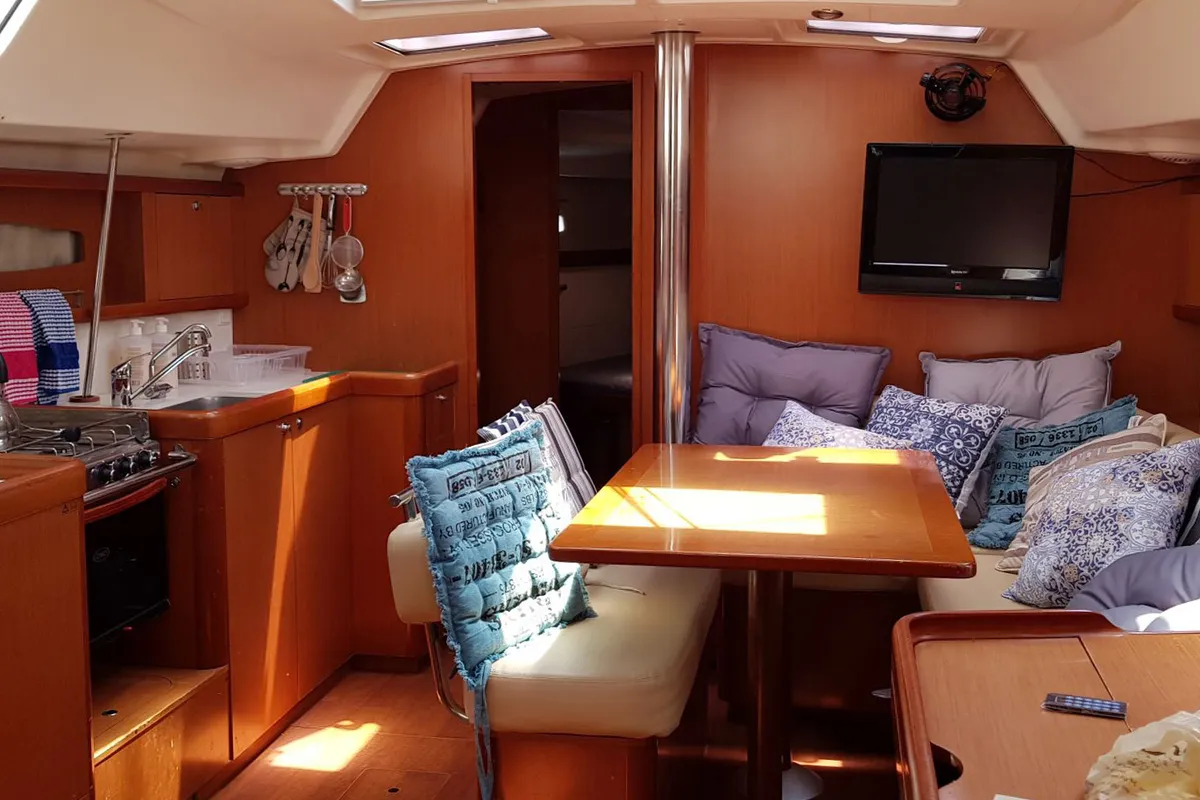 Salon of Sifnos 46.1, a Beneteau Oceanis 46 sailboat at Athens, Greece