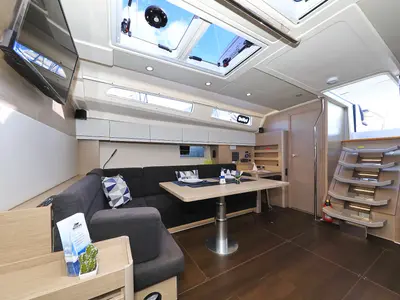 Salon of Poseidon, a Hanse 508 sailboat at Grad Biograd na Moru, Croatia