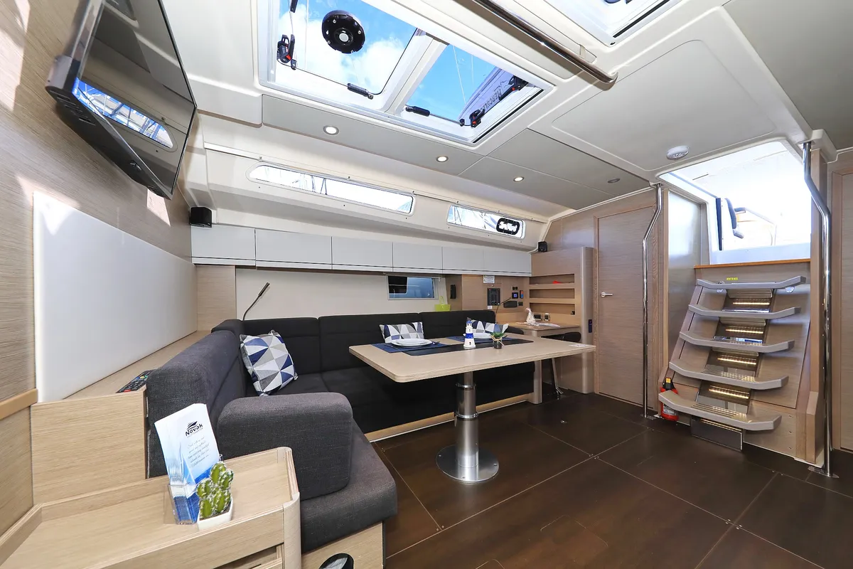 Salon of Poseidon, a Hanse 508 sailboat at Grad Biograd na Moru, Croatia