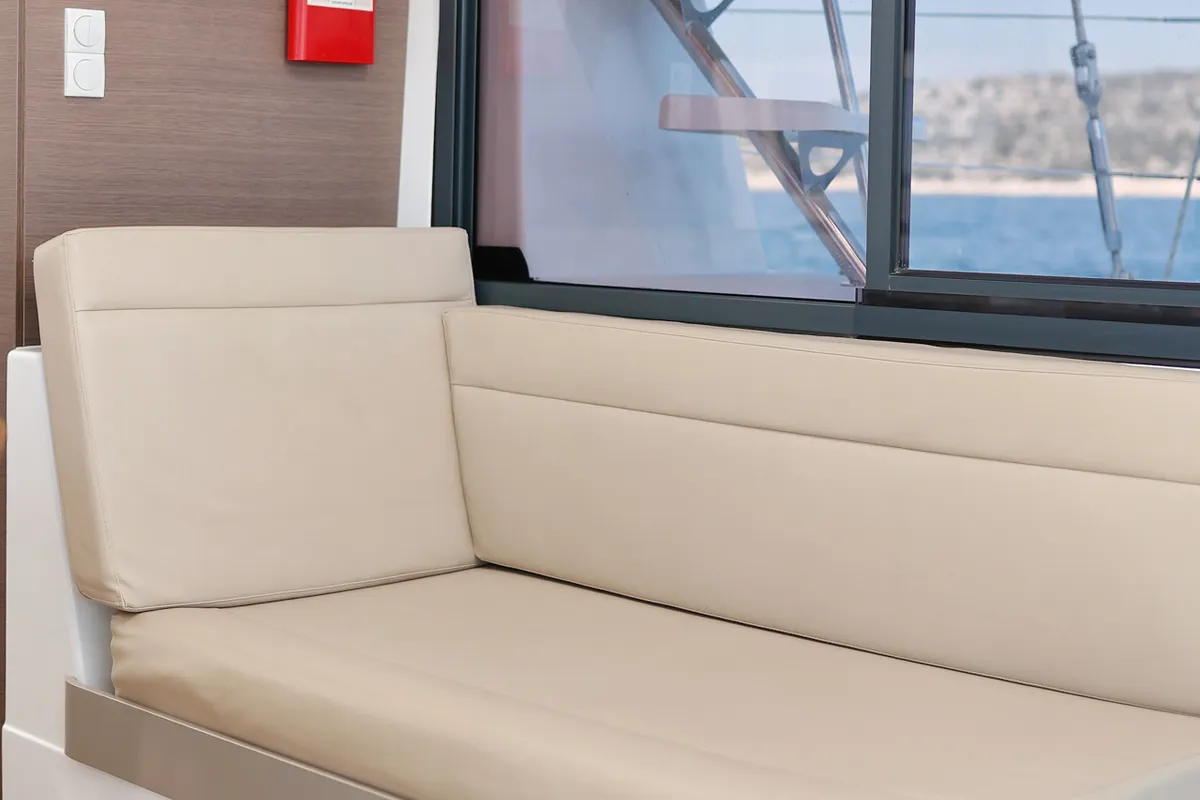 Salon of Sourire, a Bali 4.1 catamaran at Grad Šibenik, Croatia