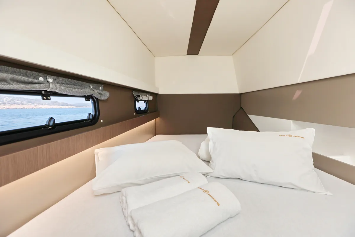 Cabin on Sourire, a Bali 4.1 catamaran at Grad Šibenik, Croatia