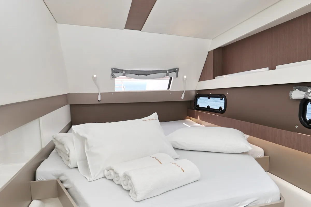 Cabin on Sourire, a Bali 4.1 catamaran at Grad Šibenik, Croatia