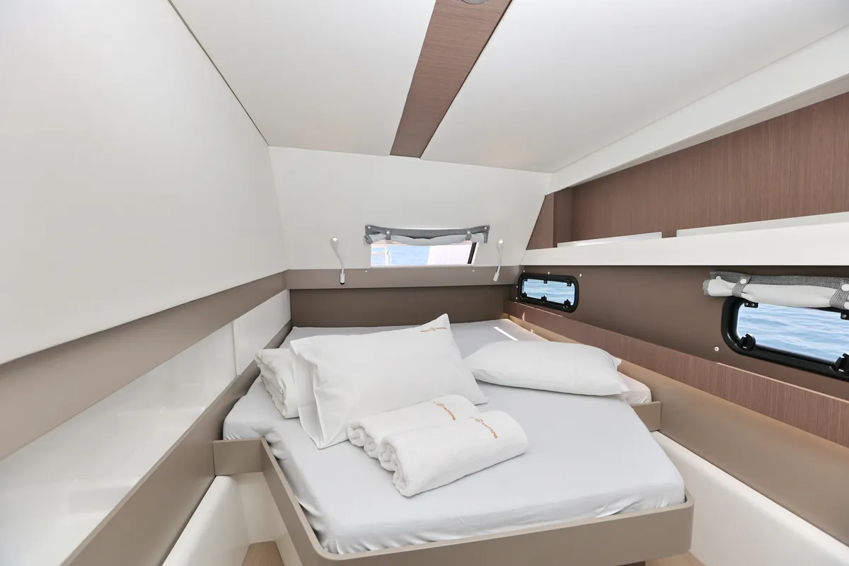 Cabin on Sourire, a Bali 4.1 catamaran at Grad Šibenik, Croatia