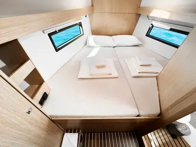 Cabin on Arinna, a Bavaria C38 sailboat at Fethiye, Turkey