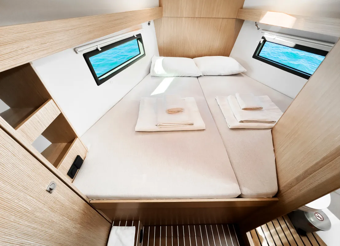 Cabin on Arinna, a Bavaria C38 sailboat at Fethiye, Turkey