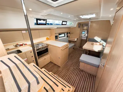 Galley of Arinna, a Bavaria C38 sailboat at Fethiye, Turkey