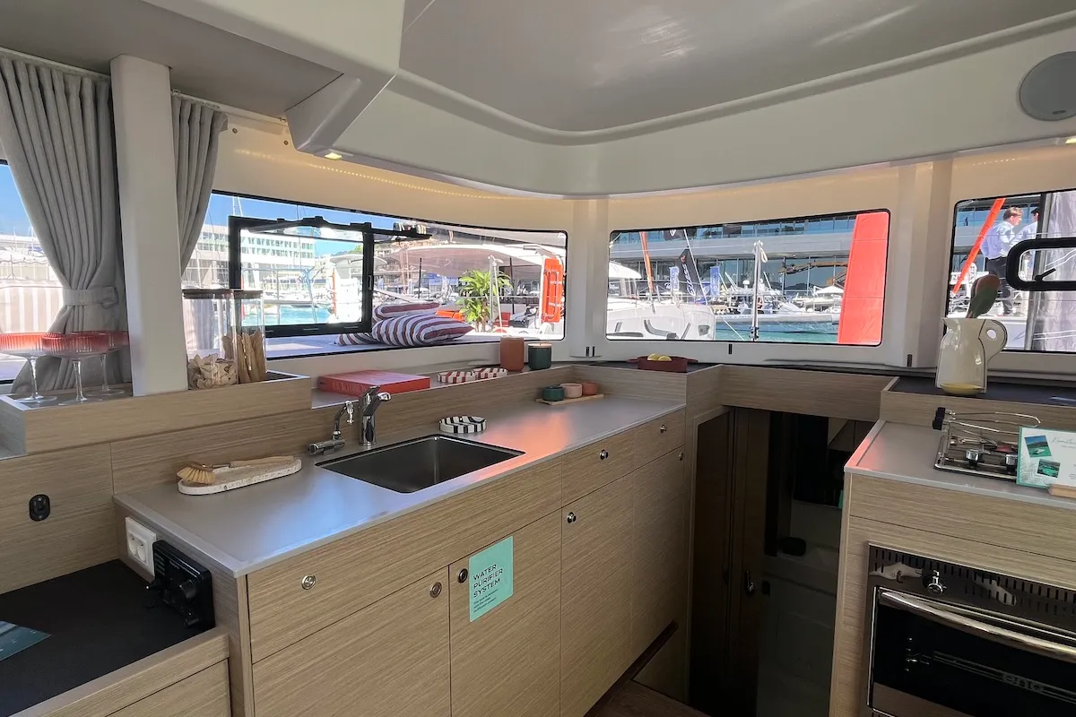 Galley of Why Not 22, a Lagoon 38 catamaran at Municipal Unit of Lefkada, Greece