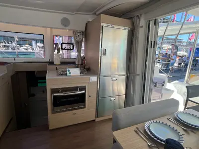 Galley of Why Not 22, a Lagoon 38 catamaran at Municipal Unit of Lefkada, Greece