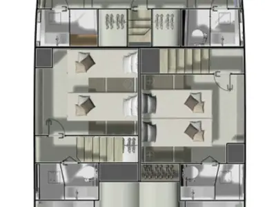 Floor plan of NN, a Prestige M48 catamaran at Općina Sukošan, Croatia