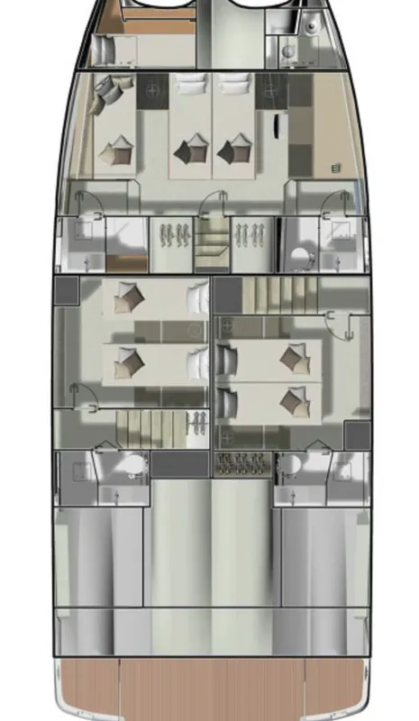 Floor plan of NN, a Prestige M48 catamaran at Općina Sukošan, Croatia