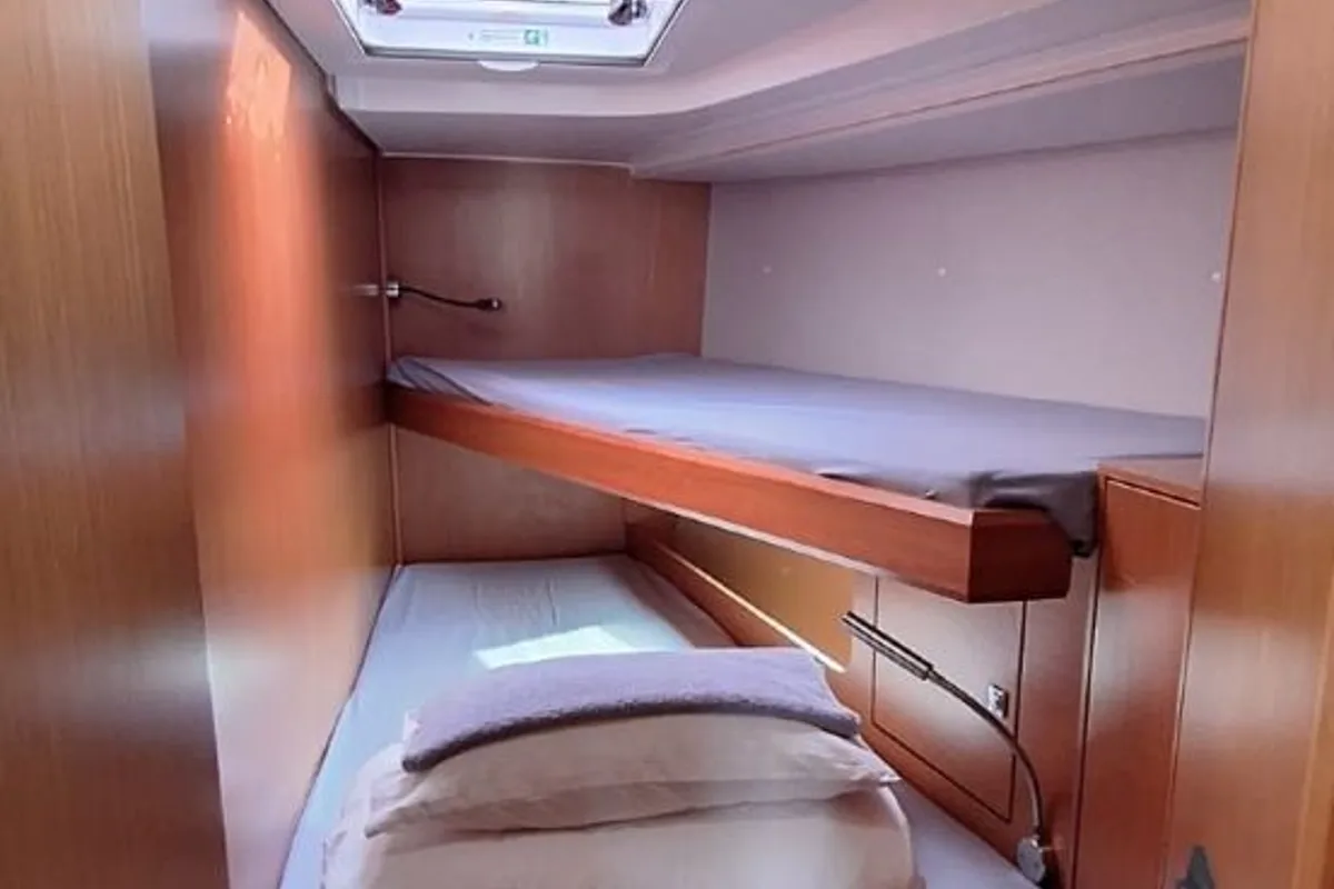 Cabin on Bluna, a Bavaria C45 sailboat at Grad Šibenik, Croatia