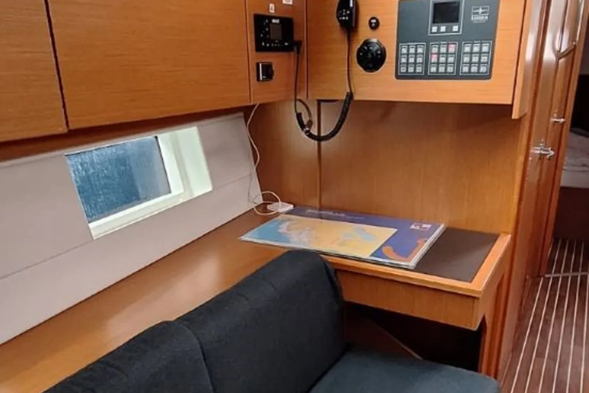 Salon of Bluna, a Bavaria C45 sailboat at Grad Šibenik, Croatia