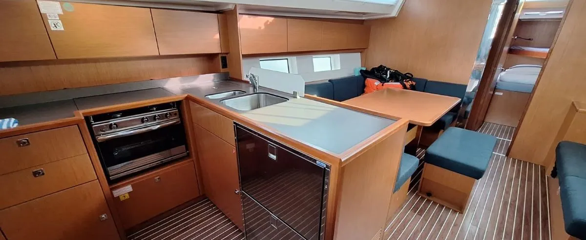 Galley of Bluna, a Bavaria C45 sailboat at Grad Šibenik, Croatia