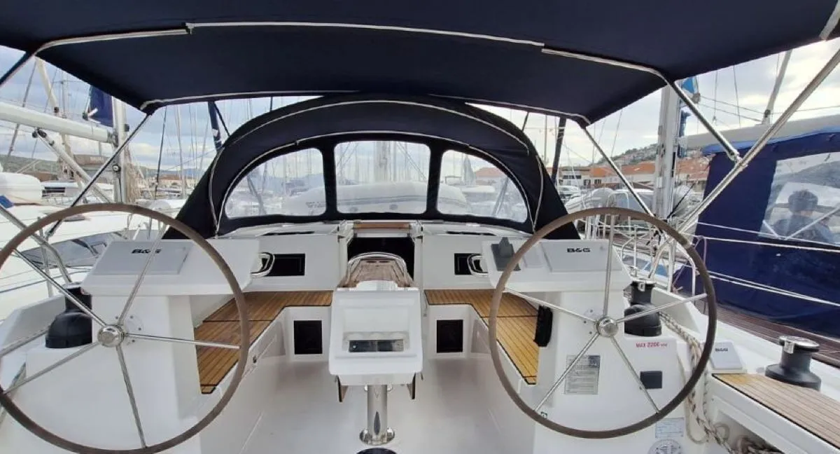 Bluna, a Bavaria C45 sailboat at Grad Šibenik, Croatia