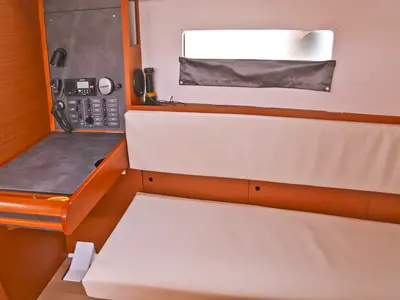 Salon of Dynamene, a Jeanneau Sun Odyssey 349 sailboat at Volos, Greece