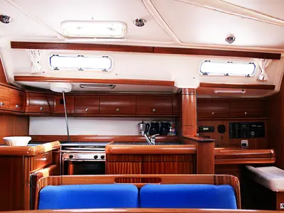 Galley of Lady Liberty, a Bavaria 49 sailboat at Grad Pula, Croatia