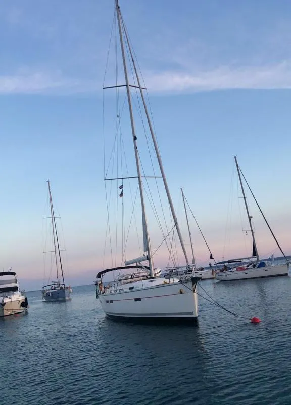 Exterior view of Lady Liberty, a Bavaria 49 sailboat at Grad Pula, Croatia