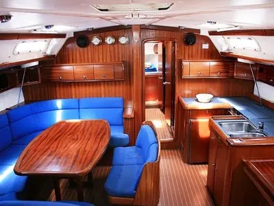 Salon of Lady Liberty, a Bavaria 49 sailboat at Grad Pula, Croatia