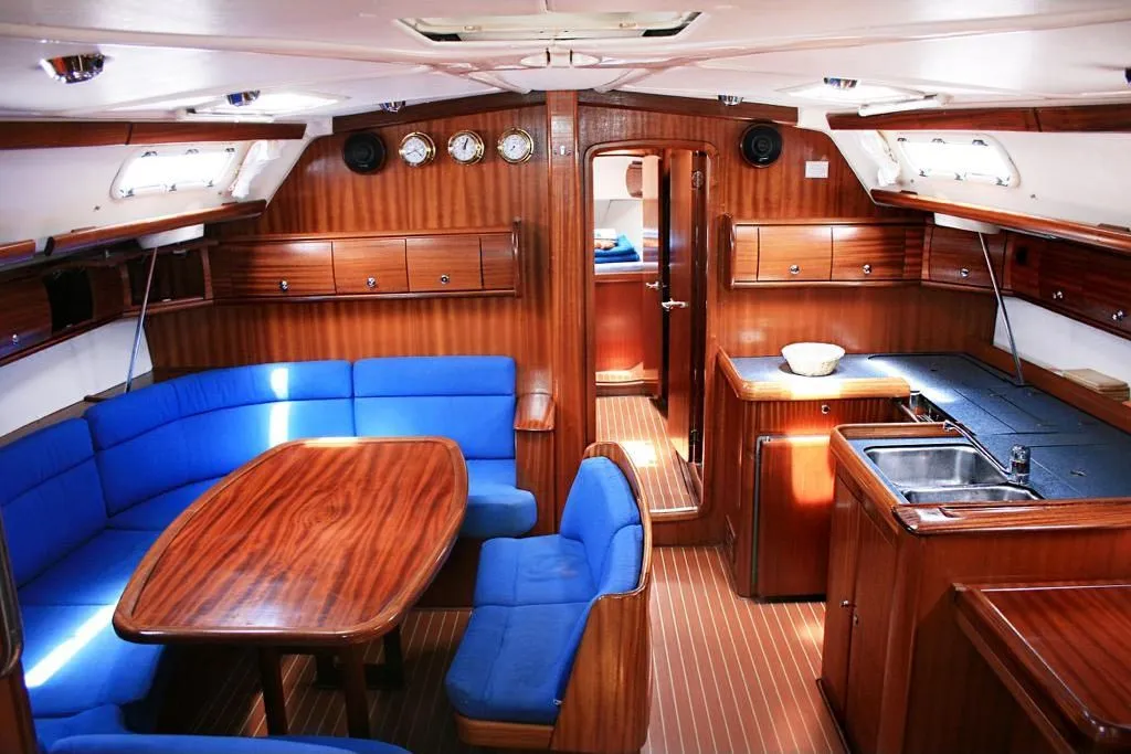 Salon of Lady Liberty, a Bavaria 49 sailboat at Grad Pula, Croatia