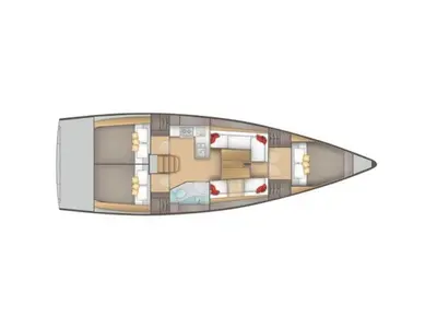 Floor plan of Andrea, a AD Boats Salona 380 sailboat at Izola / Isola, Slovenia