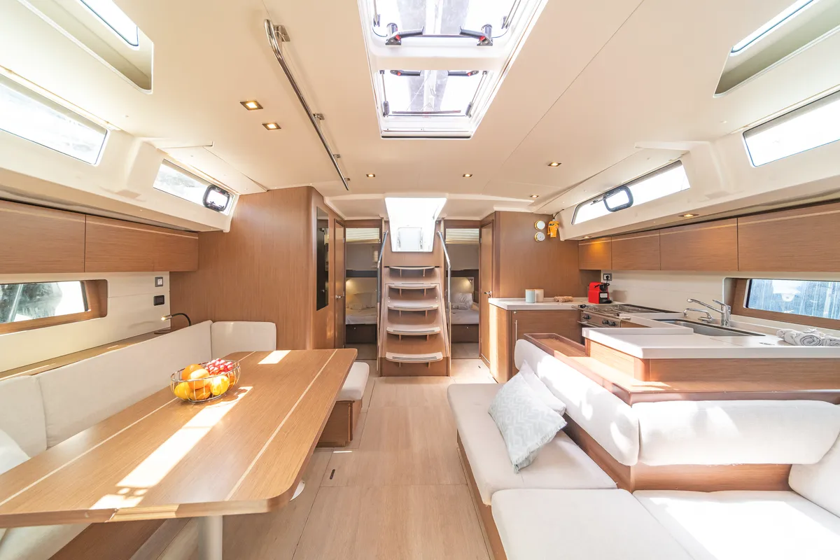 Salon of First Friendship, a Beneteau Oceanis 51.1 sailboat at Skradin, Croatia
