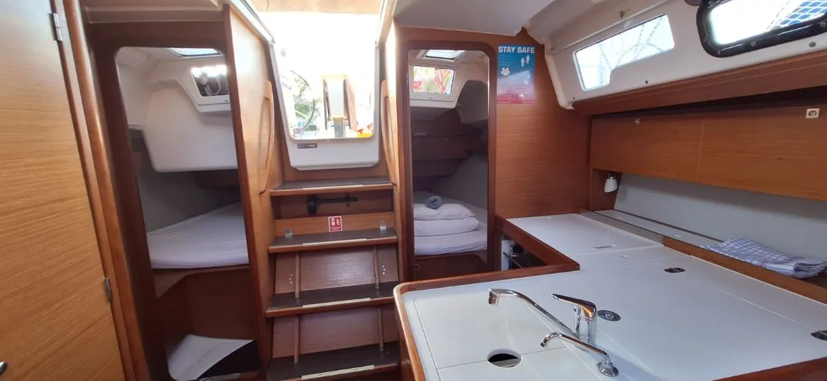 Galley of Sileb, a Dufour 360 GL sailboat at Grad Šibenik, Croatia