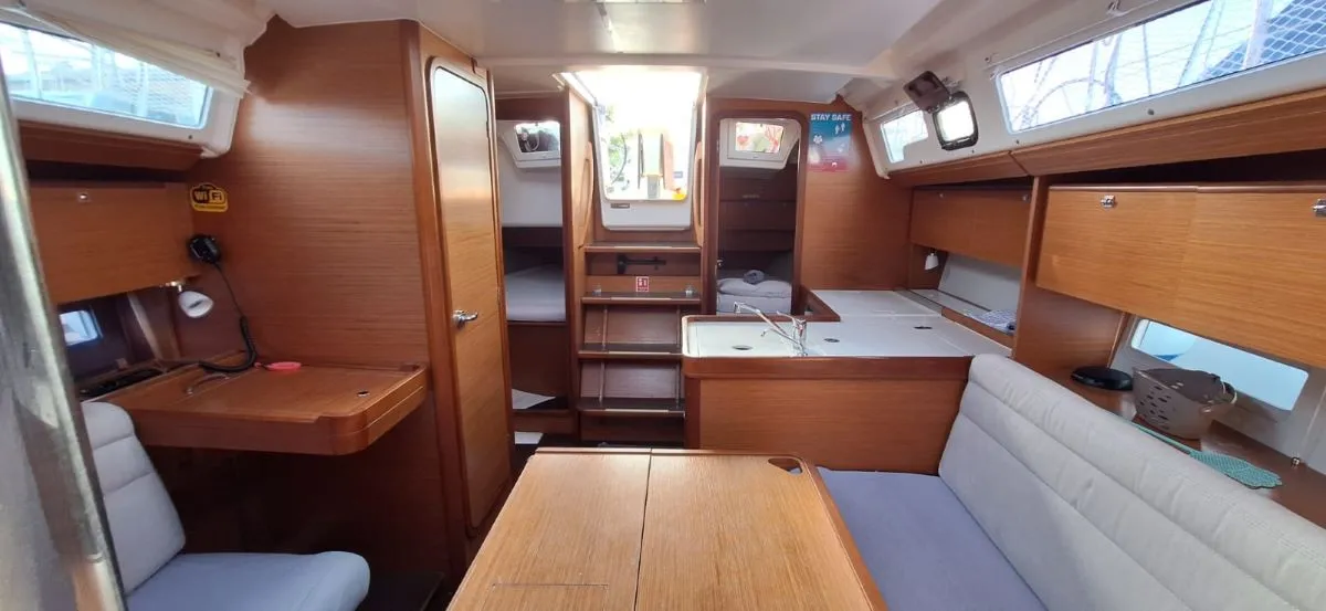 Salon of Sileb, a Dufour 360 GL sailboat at Grad Šibenik, Croatia