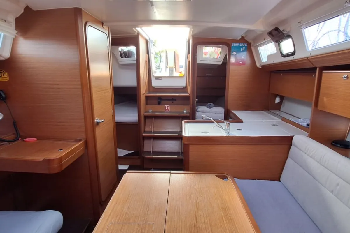 Salon of Sileb, a Dufour 360 GL sailboat at Grad Šibenik, Croatia