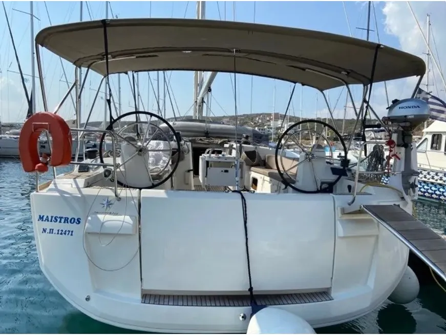 Maistros, a Jeanneau Sun Odyssey 519 sailboat at Palairos, Greece