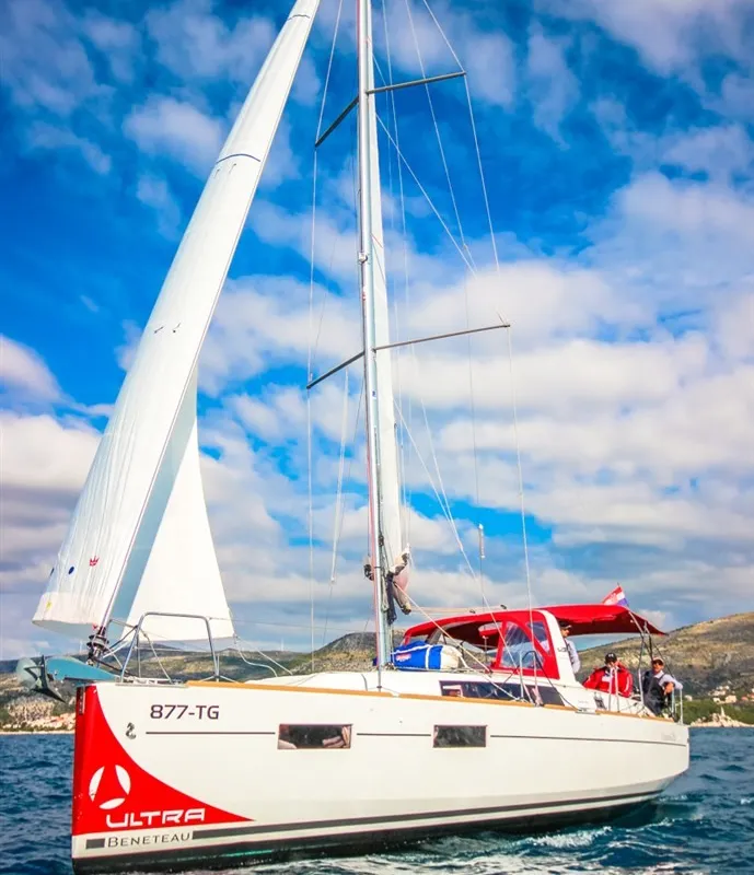 Exterior view of Dalmar, a Beneteau Oceanis 35 sailboat at Općina Medulin, Croatia