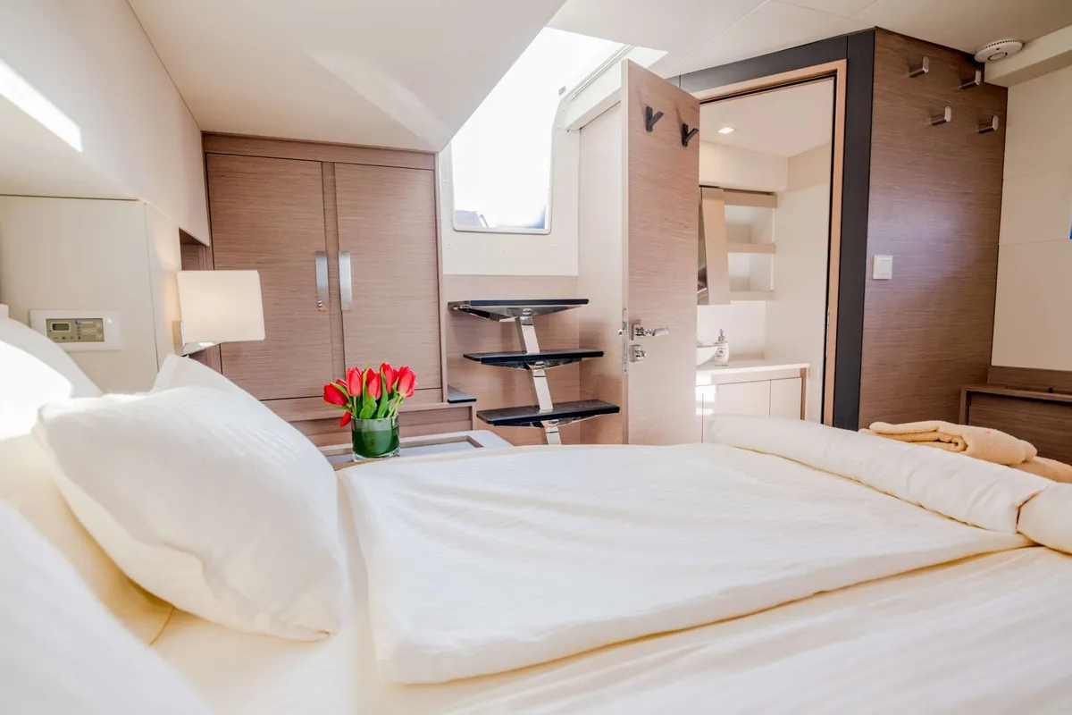 Astoria, a Fountaine Pajot Samana 59 catamaran at Piraeus, Greece