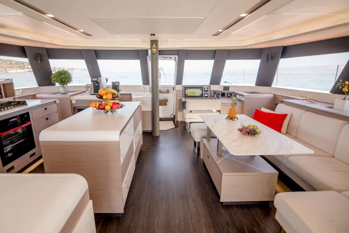Astoria, a Fountaine Pajot Samana 59 catamaran at Piraeus, Greece