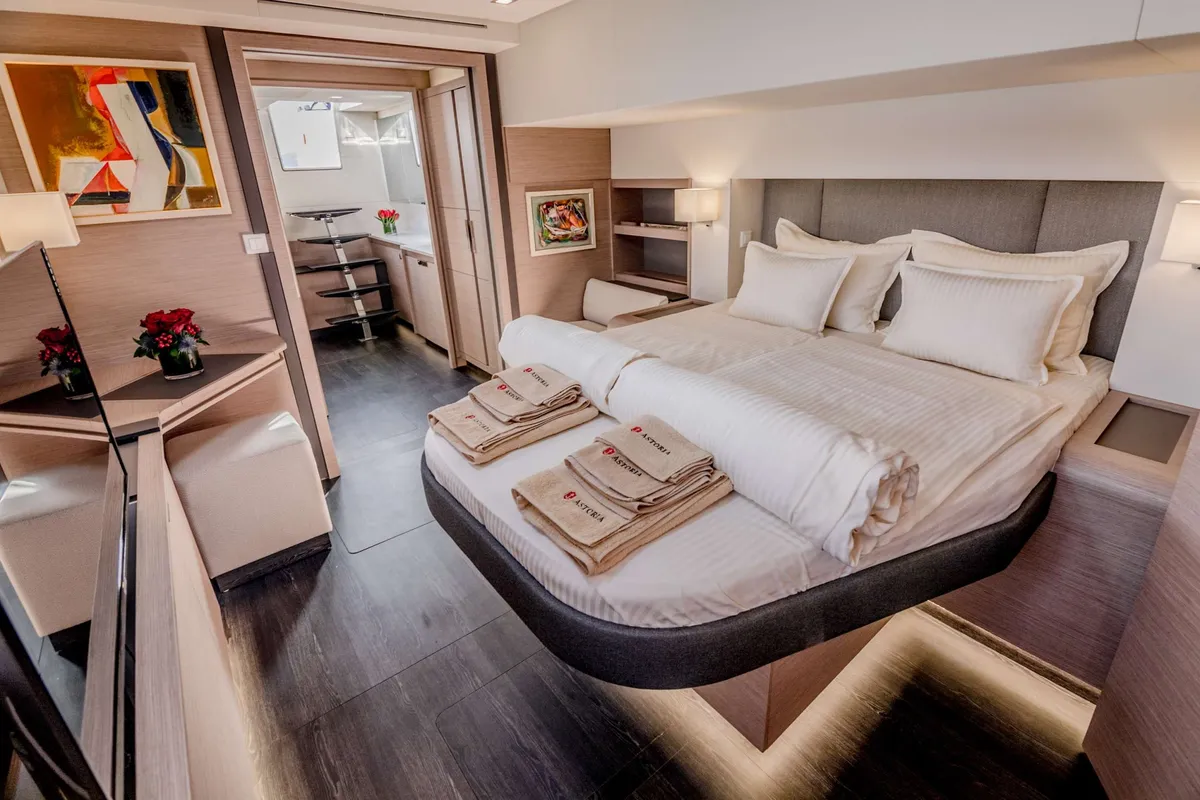 Astoria, a Fountaine Pajot Samana 59 catamaran at Piraeus, Greece