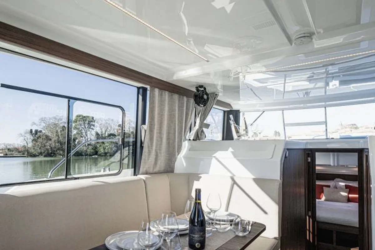 Salon of Liberty - Luxury 2, a Cygnet Liberty motorboat at Saint-Usage, France