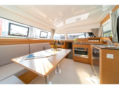 Galley of First Sight, a Excess 11 catamaran at Skradin, Croatia