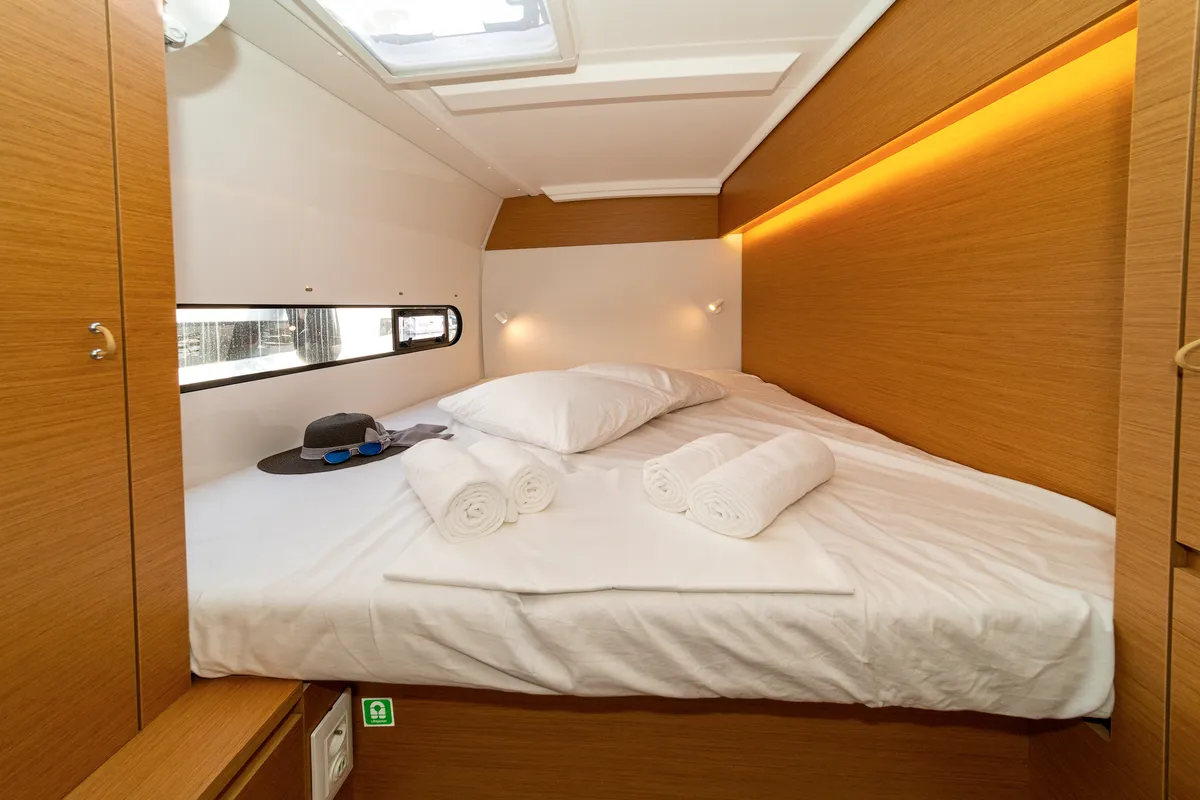 Cabin on First Sight, a Excess 11 catamaran at Skradin, Croatia