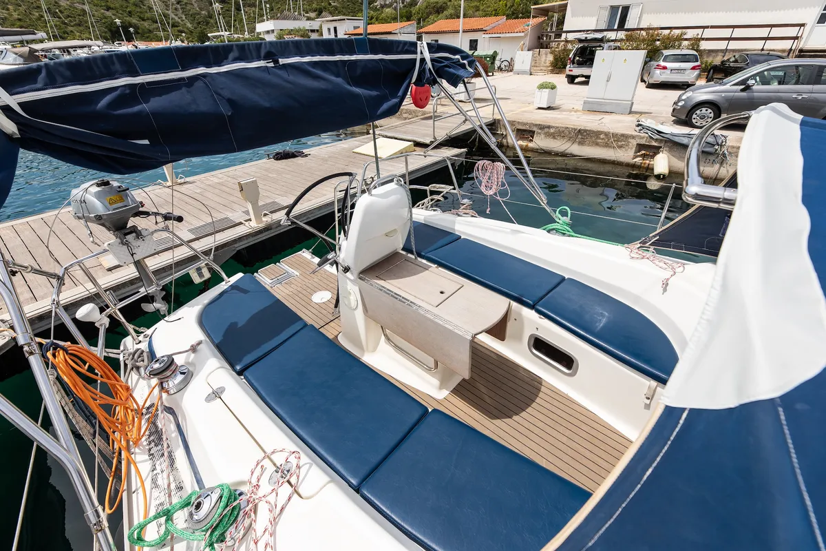 Skippy, a Bavaria 34 Cruiser sailboat at Primošten, Croatia