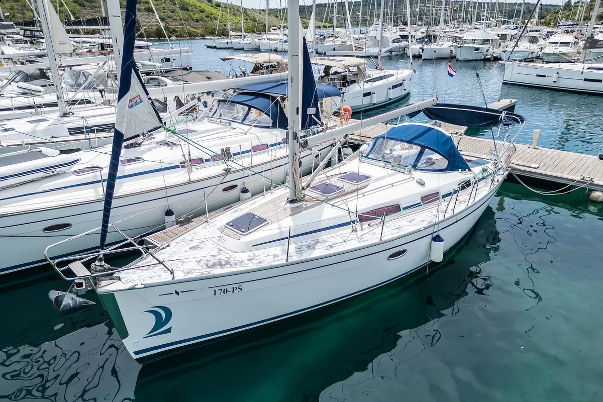 Skippy, a Bavaria 34 Cruiser sailboat at Primošten, Croatia