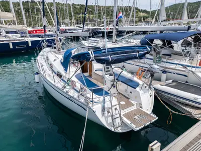 Skippy, a Bavaria 34 Cruiser sailboat at Primošten, Croatia