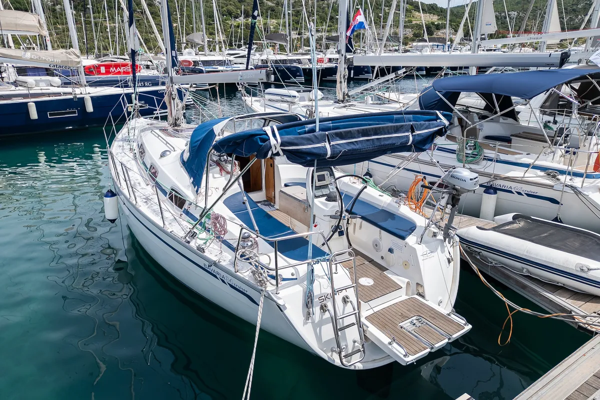 Skippy, a Bavaria 34 Cruiser sailboat at Primošten, Croatia