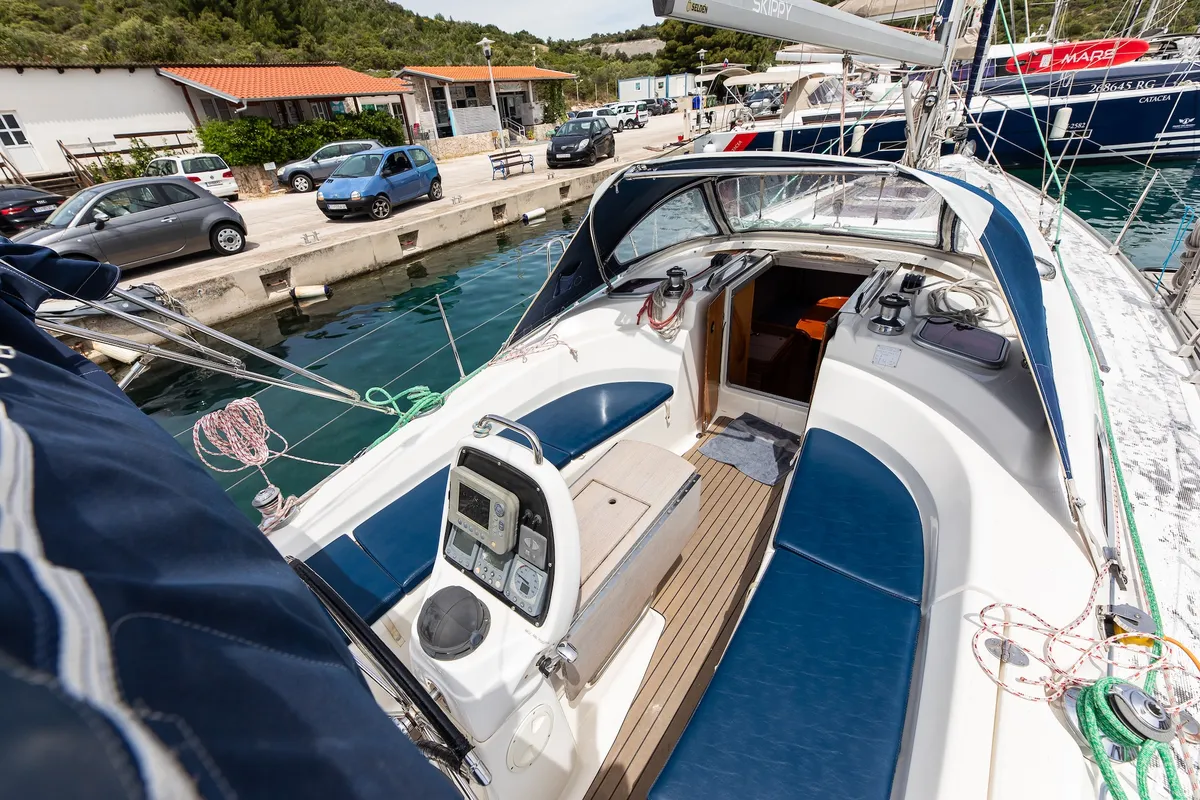 Skippy, a Bavaria 34 Cruiser sailboat at Primošten, Croatia